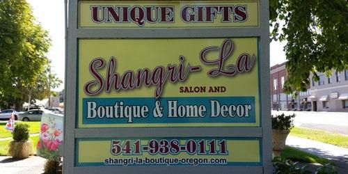 Shangri-la Boutique sign